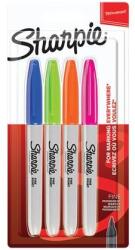 Sharpie Alkoholos marker készlet, 1 mm, kúpos, SHARPIE "Fine Point", 4 különbözõ szín (4 db) (SR2065403)