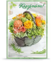 Ars Una alkalmi extra borítékos köszönő képeslap F "Köszönöm! " felirattal virágos 4478 (30064478)