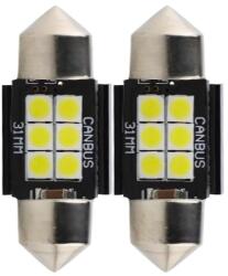 LEDtech Szofita 31mm LED izzó égő Jégfehér - Hideg fehér 6000K Canbus 2db-os készlet (C3W, C5W, C10W)✔️ (31MM SZOFITA)