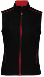 Designed To Work WK6149 Női mellény három zsebbel és kontrasztos díszítésekkel Designed To Work, Black/Red-2XL (wk6149bl-re-2xl)