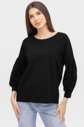 Pierino Bluza uni cu maneca bufanta din tricot de bumbac, neagra S/M