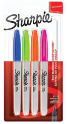 Sharpie Alkoholos marker készlet, 1 mm, kúpos, SHARPIE "Fine Point", 4 különböző szín (NSH2065403) - bestoffice