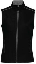 Designed To Work WK6149 Női mellény három zsebbel és kontrasztos díszítésekkel Designed To Work, Black/Silver-L (wk6149bl-si-l)