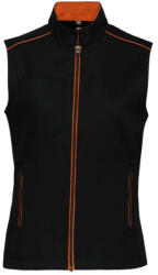 Designed To Work WK6149 Női mellény három zsebbel és kontrasztos díszítésekkel Designed To Work, Black/Orange-S (wk6149bl-or-s)
