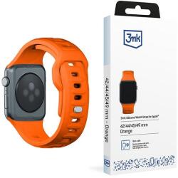 3MK szilikon óraszíj Apple Watch 42/44/45/49mm - narancssárga