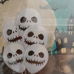  Fehér koponyás lufi csomag 5db / csomag (650092)