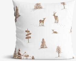 Goldea karácsonyi pamut párnahuzat - hegyvidéki táj 50 x 60 cm