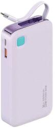 USAMS XY Series Powerbank visszahúzható USB-C kábel 10000 mAh PD 20W - lila
