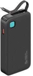 USAMS XY Series Powerbank visszahúzható USB-C kábel 10000 mAh PD 20W - fekete