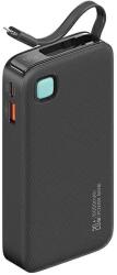 USAMS XY Series Powerbank visszahúzható kábellel Lightning 10000 mAh PD 20W - fekete