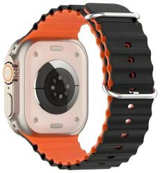 Beline Silicone Waves szíj Apple Watch 38/40/41mm - fekete-narancssárga