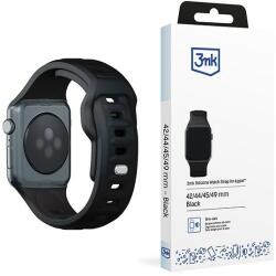 3MK szilikon óraszíj Apple Watch 42/44/45/49mm - fekete