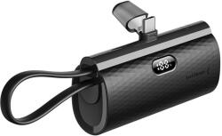 Forcell F-Energy Power Plug F5K3 Powerbank tápcsatlakozó 5000mAh Type-C csatlakozóval PD 20W - fekete