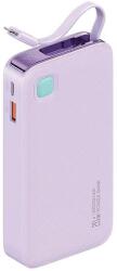 USAMS XY Series Powerbank visszahúzható kábellel Lightning 10000 mAh PD 20W - lila