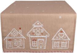 Clayre & Eef Traversa masa Craciun bumbac multicolor Turta Dulce 50x140 cm (GBB64) Fata de masa