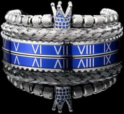 HARAHU Brățări GE-34387 - Argintie / Albastră KP34387