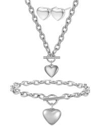 HARAHU Set Simple Heart - Argintie KP34205