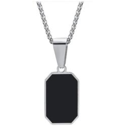 HARAHU Colier TI-34223 - Argintiu / Negru KP34223