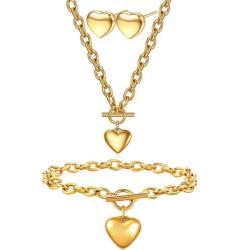 HARAHU Set Simple Heart - Auriu KP34206