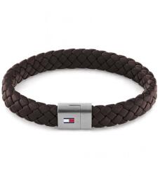 Tommy Hilfiger Brățară din piele maro închis cu fixare din oțel 2790330