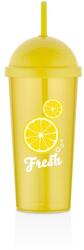 LUXPLASTIC IRIS L-00885 Fresh Lemon pohár szívószállal 700ml (L-00885) - bestbyte
