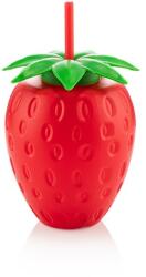 LUXPLASTIC IRIS L-00822 Eper alakú koktélpohár szívószállal 900ml (L-00822) - bestbyte