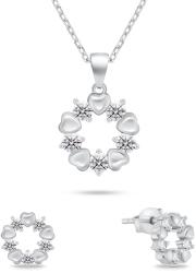 Brilio Silver Gyengéd ezüst ékszerkészlet cirkónium kövekkel SET239W (fülbevaló, nyaklánc)