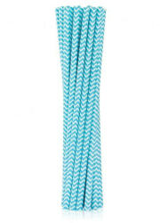  Kék Light Blue Chevron papír szívószál 12 db-os (MLG124033) - pepita - 159 Ft