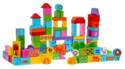 Beilaluna Cuburi colorate din lemn - 100 buc - Inlea4Fun FARM ANIMAL BLOCKS (RA-ZDR.BLLN-3423)