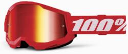  100% STRATA 2 gyerek motocross szemüveg piros, piros plexivel