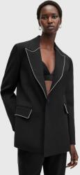 AllSaints blézer gyapjú keverékből ATLAS KRYS BLAZER fekete, sima, egysoros gombolású, W005QB - fekete 34