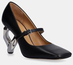 JW Anderson bőr flip-flop Chain Heel fekete, magassarkú, ANW43251A - fekete Női 39