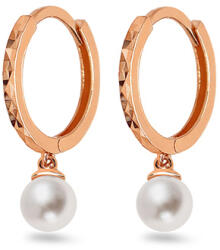 Heratis Forever Gravírozott karika fülbevaló 1, 5 cm-es gyöngyyel rosé aranyból, 14K IZ27683R
