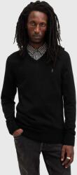 AllSaints gyapjú pulóver MODE MERINO VNECK könnyű, férfi, fekete, M022KA - fekete S
