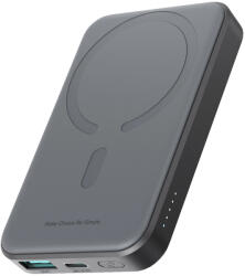 JOYROOM W020 Mini Power Bank 5000mAh 20W Induktív Töltővel + C-C Kábellel - Fekete (JR-W020 Mini)