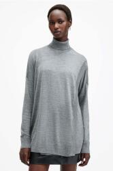 AllSaints gyapjú pulóver BERN WRAP JUMPER női, szürke, garbónyakú, W028KB - szürke L