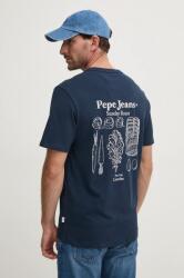 Pepe Jeans pamut póló ARRYN sötétkék, férfi, nyomott mintás, PM509623 - sötétkék M
