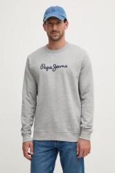 Pepe Jeans pamut melegítőfelső NEW JOE CREW szürke, férfi, nyomott mintás, PM582715 - szürke XL