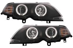 KITT Lightning Faruri LED Angel Eyes BMW E46 Facelift Limousine Sedan Touring (2001-2005) Negru Performance AutoTuning