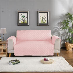 Ralex Pucioasa Husă canapea 2 locuri tip cuvertură matlasată 130x205 cm cu laterale, reversibilă, Roz Pudră Pucioasa
