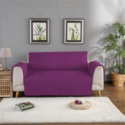 Ralex Pucioasa Husă canapea 2 locuri tip cuvertură matlasată 130x205 cm cu laterale, reversibilă, Mov Pucioasa