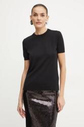 HUGO BOSS gyapjú pulóver könnyű, női, fekete, 50492857 - fekete M