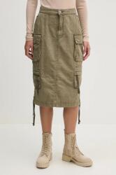 Alpha Industries pamut szoknya zöld, midi, egyenes, 148068 - zöld XS