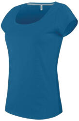 Kariban Női rövid ujjú, csónak nyakú pamut póló, Kariban KA384, Tropical Blue-3XL (ka384tb-3xl)