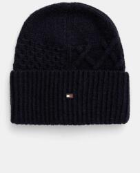Tommy Hilfiger gyapjú sapka vastag, sötétkék, gyapjú, AM0AM12810 - sötétkék Univerzális méret