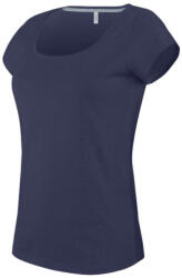Kariban Női rövid ujjú, csónak nyakú pamut póló, Kariban KA384, Navy-XL (ka384nv-xl)