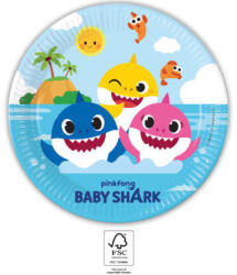 Baby Shark Fun in the Sun papírtányér 8 db-os 23 cm FSC - miniorszag