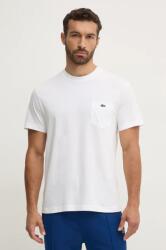 Lacoste pamut póló fehér, férfi, sima, TH2827 - fehér XL