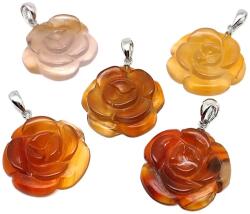 R. M. ékszer Karneol kerek virág medál 3cm (022137)