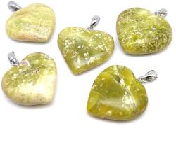 R. M. ékszer Szerpentin sárga szív medál 2-3cm (022123)